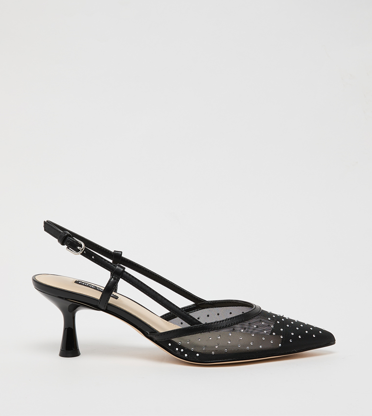 RHONDA Embellished Slingback Pumps