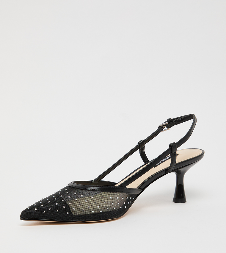 RHONDA Embellished Slingback Pumps