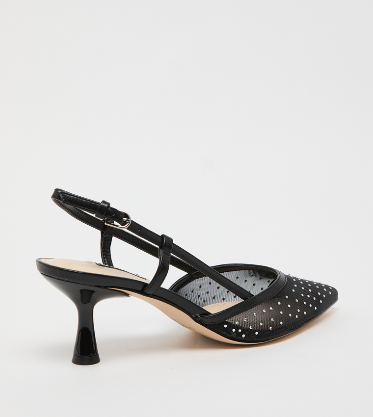 RHONDA Embellished Slingback Pumps
