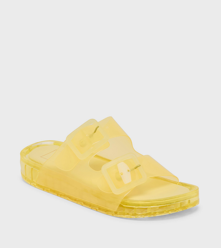 ستيف مادن  الصنادل المسطحة - أخضر ليموني Flat Sandals