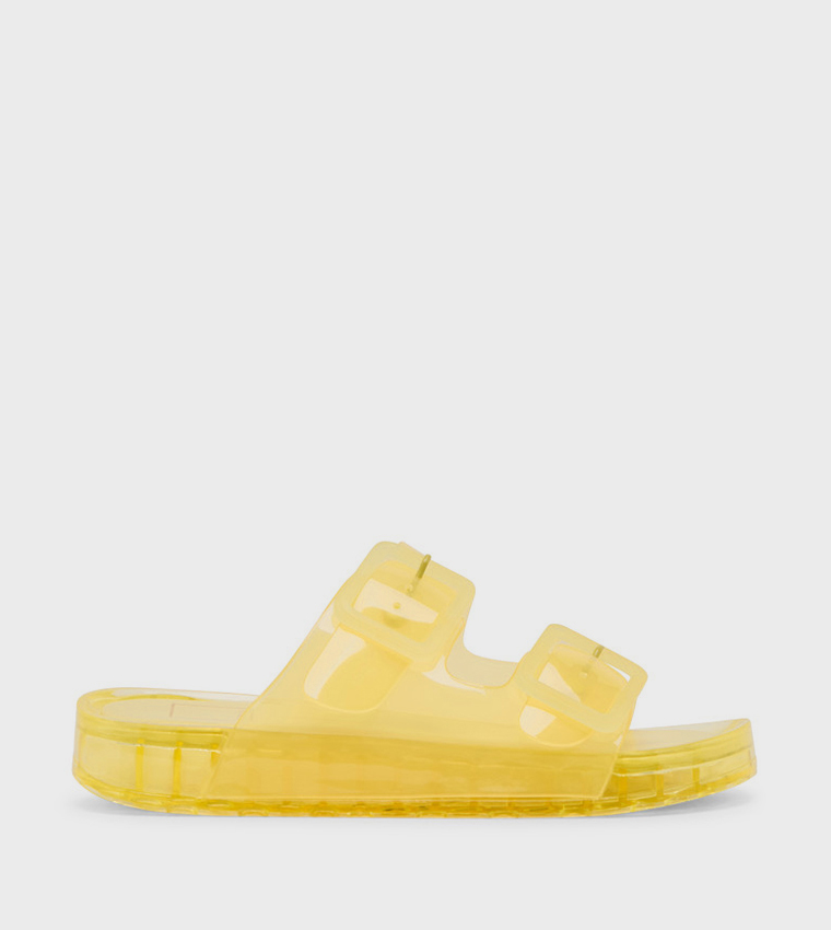 ستيف مادن  الصنادل المسطحة - أخضر ليموني Flat Sandals