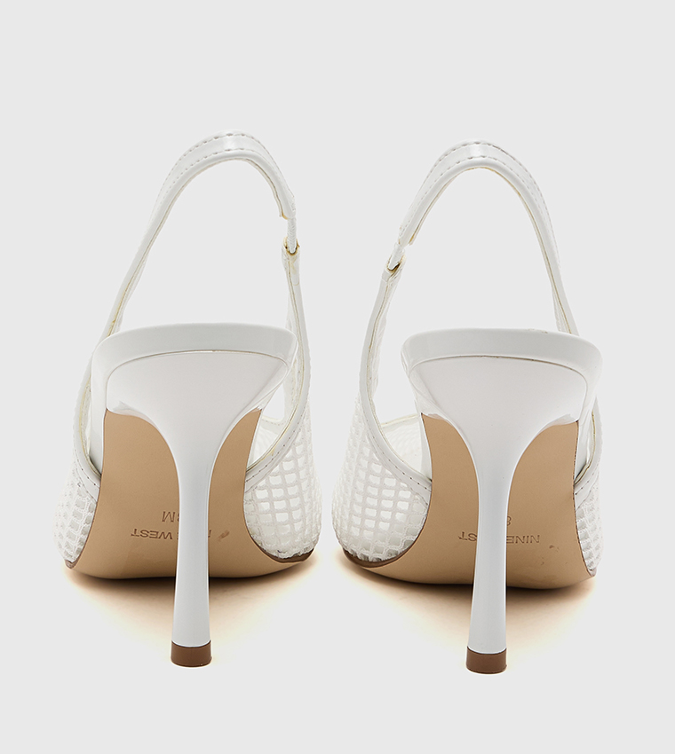 Mesh Pointed Toe Slingback Pumps