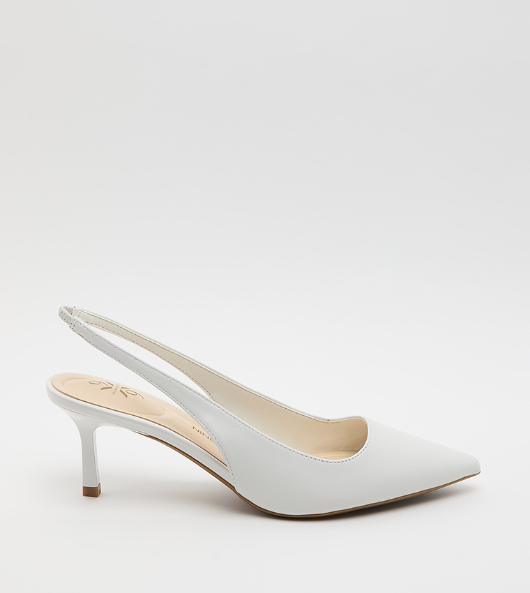KATELY 9X9 Solid Pointed Toe Slingback Pumps
