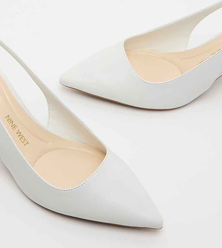 KATELY 9X9 Solid Pointed Toe Slingback Pumps