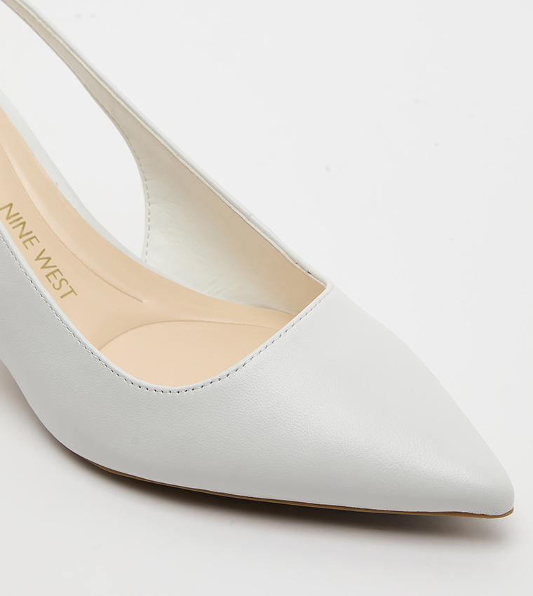 KATELY 9X9 Solid Pointed Toe Slingback Pumps