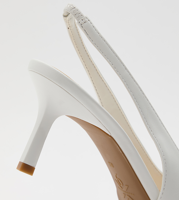 KATELY 9X9 Solid Pointed Toe Slingback Pumps