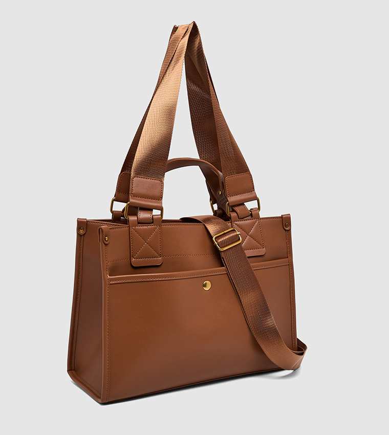 Textured Structured Mini Tote Bag