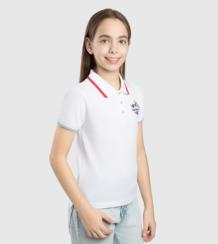 Logo Embroidered Short Sleeves Polo T-Shirt