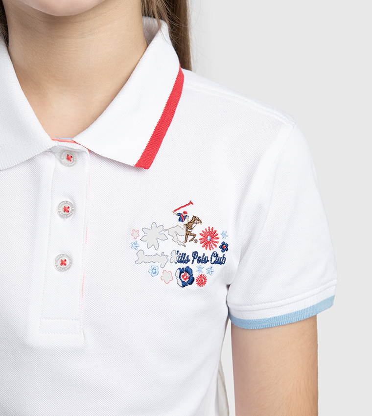Logo Embroidered Short Sleeves Polo T-Shirt