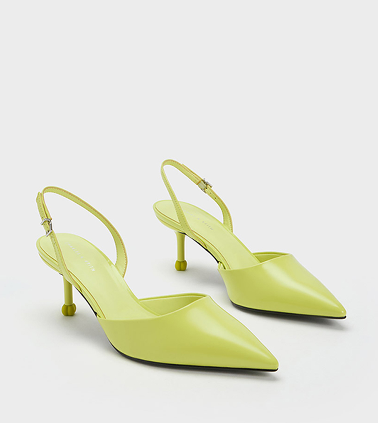 Sculptural Heel Slingback Pumps