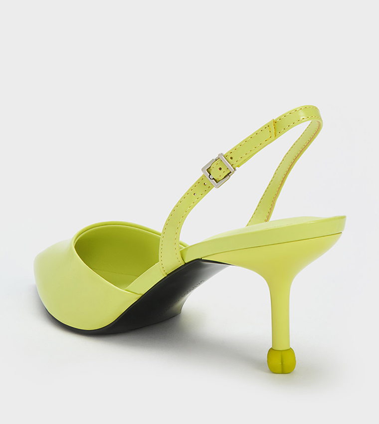 Sculptural Heel Slingback Pumps