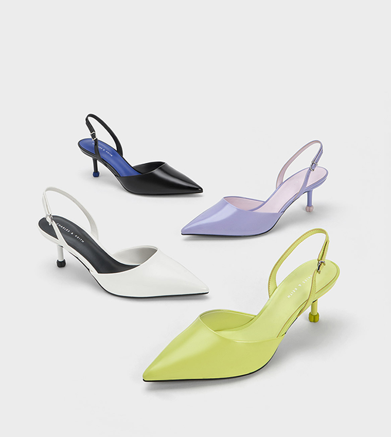 Sculptural Heel Slingback Pumps
