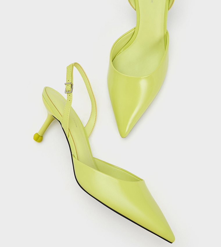 Sculptural Heel Slingback Pumps