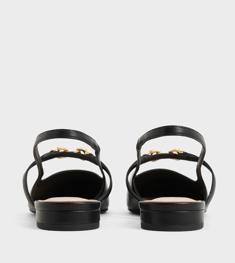 Metal Detail Slingback Flats