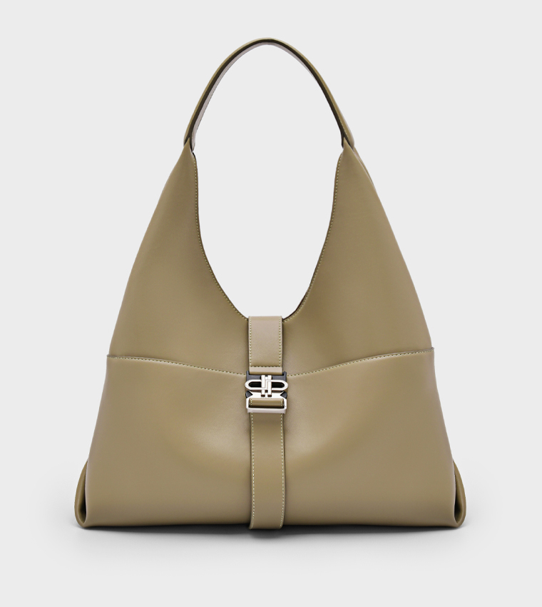 ICON Solid Buckle Detail Hobo Bag