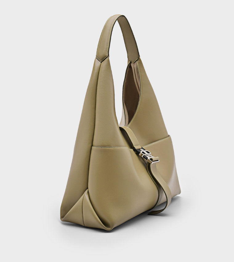 ICON Solid Buckle Detail Hobo Bag
