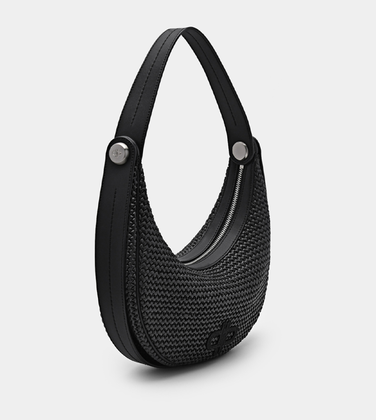 Icon Raffia Shoulder Bag