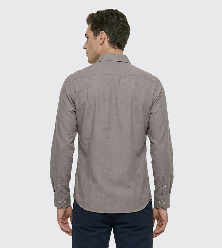 Logo Detail Long Sleeves Woven Shirt