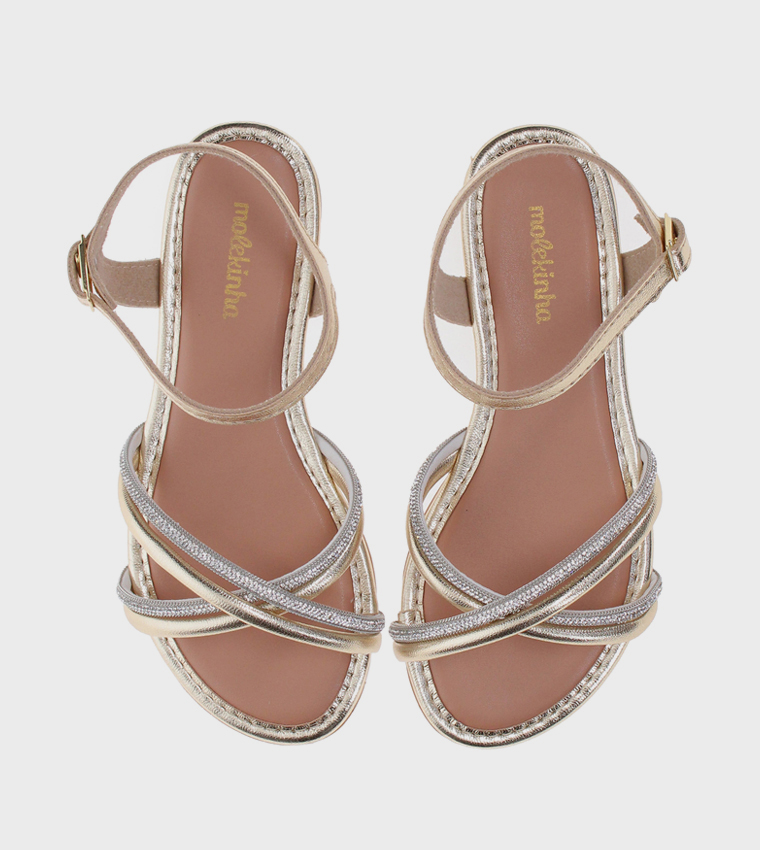 Embellished Open Toe Flat Sandals