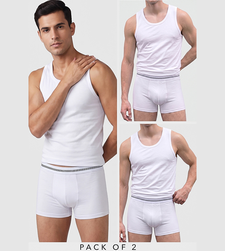 R&B  Trunks & Briefs - White Trunks & Briefs