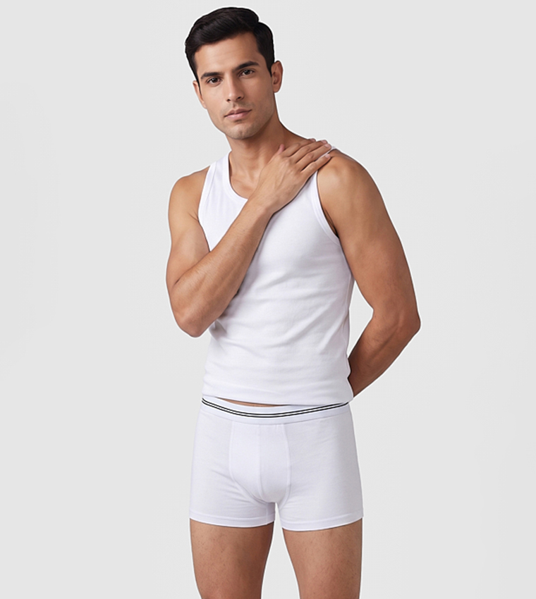 R&B  Trunks & Briefs - White Trunks & Briefs