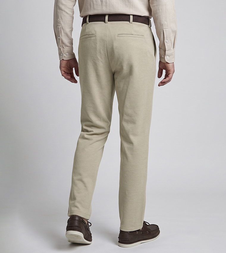 Solid Formal Pants with Button Closure