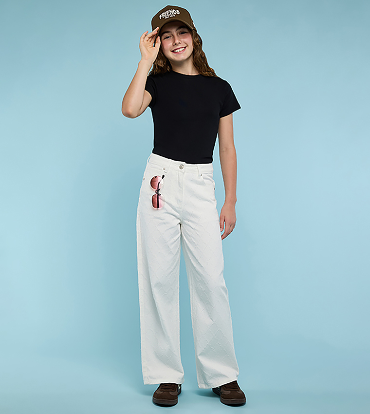 Solid T-Shirt with Crew Neck and Short Sleeves