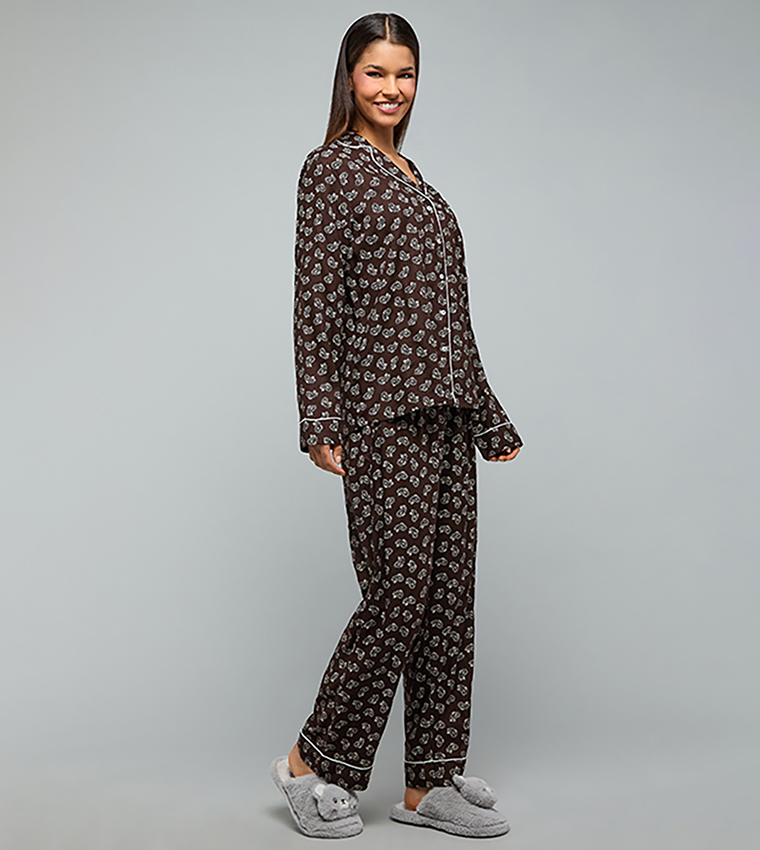 أر آند بي  أطقم بيجاما  - بني  Pyjama Set