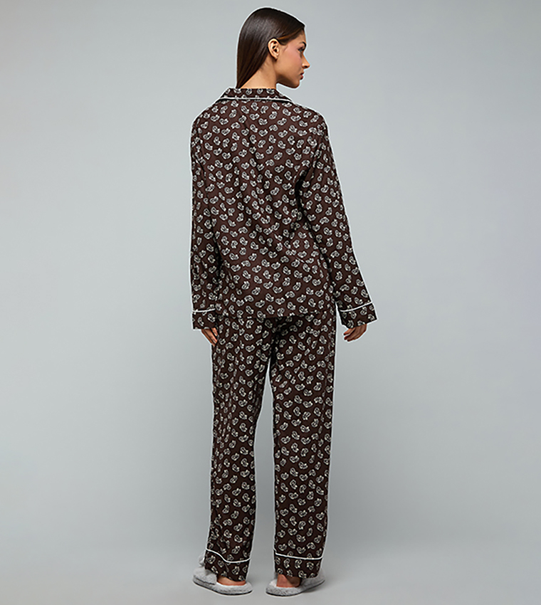 أر آند بي  أطقم بيجاما  - بني  Pyjama Set