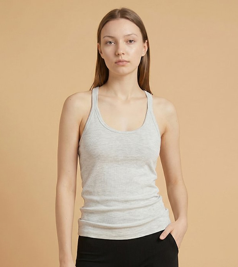 Ribbed Racerback Tank Top
