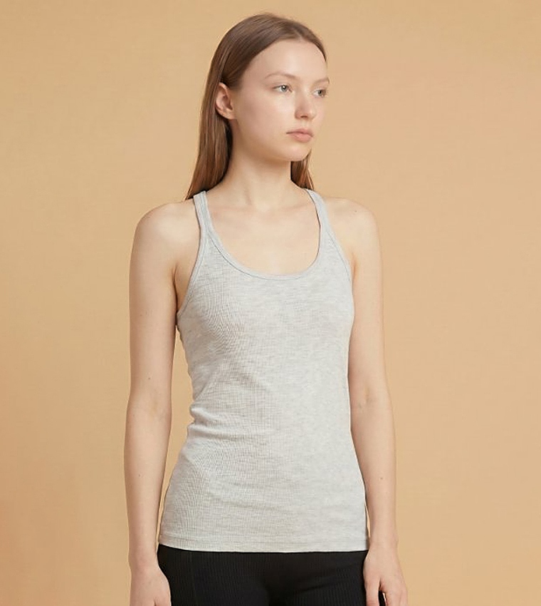 Ribbed Racerback Tank Top