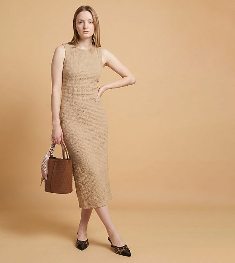 R&B  Maxi Dresses - Beige Maxi Dresses