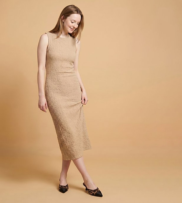 R&B  Maxi Dresses - Beige Maxi Dresses