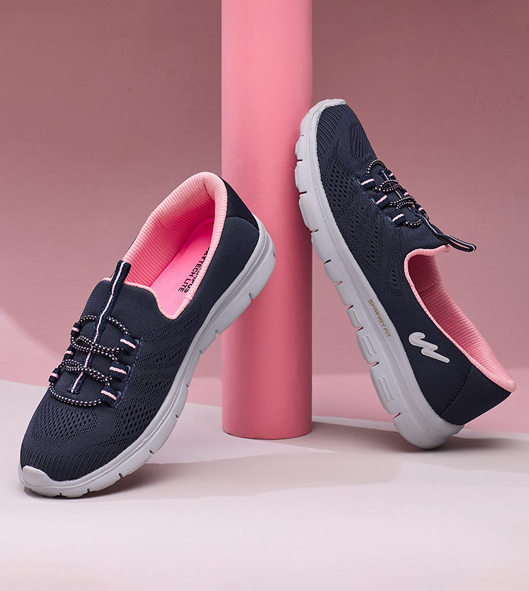 Logo Detail Knitted Slip-On Shoes