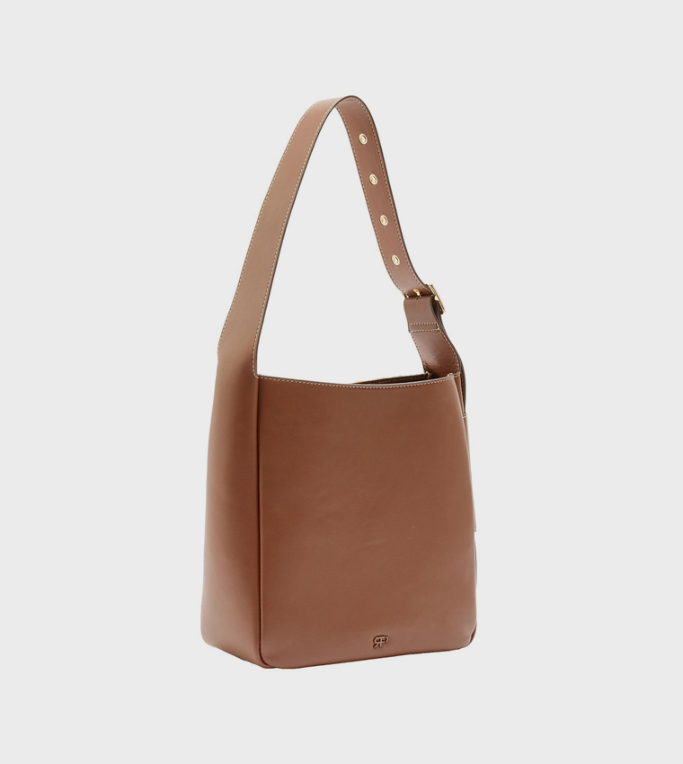 Straw Buckle Strap Shoulder Bag