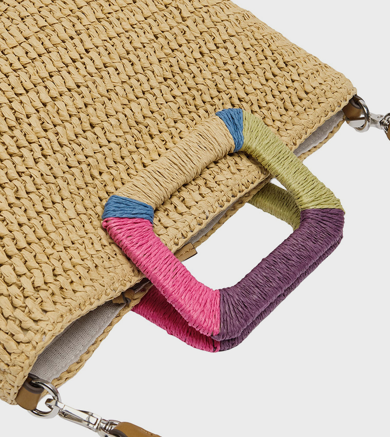 Straw Embroidered Handheld Bag