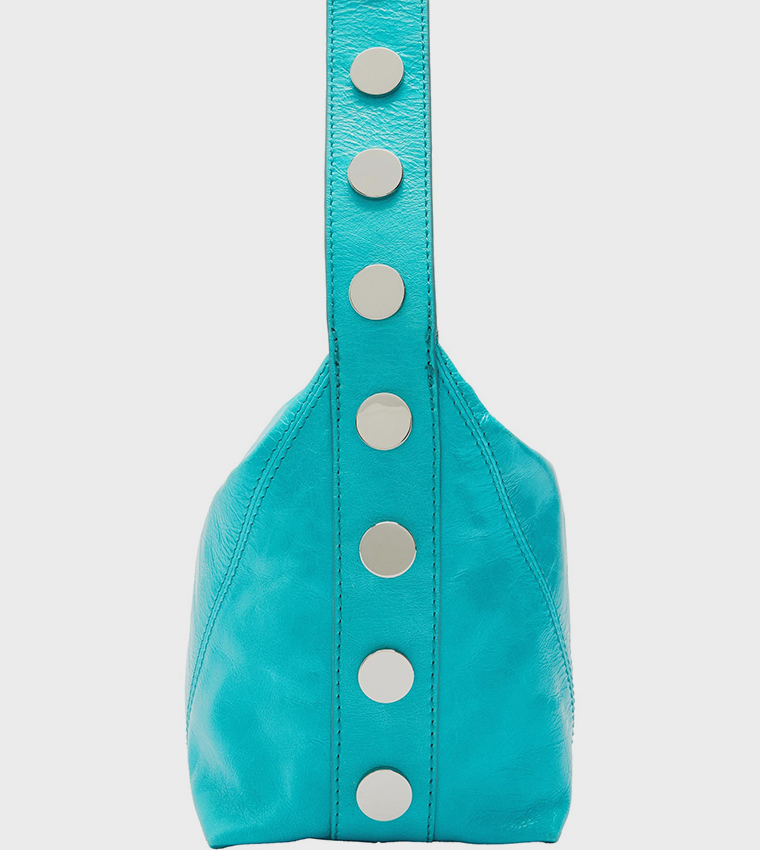 Studded Strap Leather Shoulder Bag