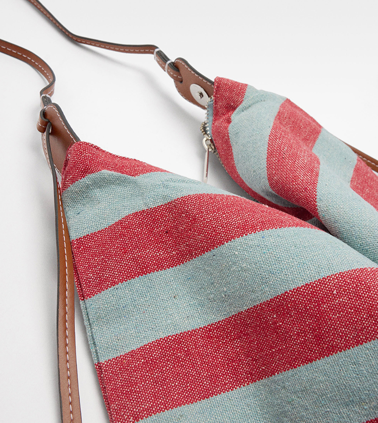Striped Cotton Shoulder Bag