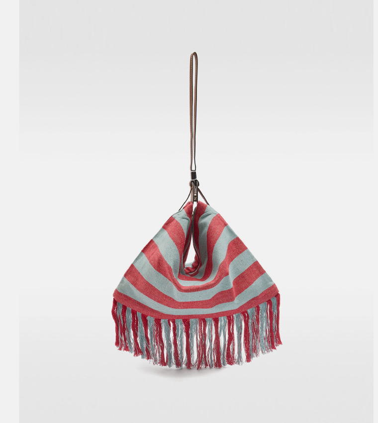 Striped Cotton Shoulder Bag