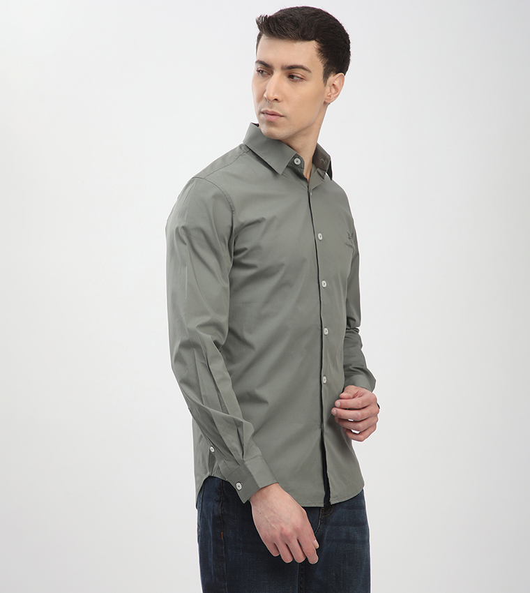 Logo Embroidered Long Sleeves Shirt