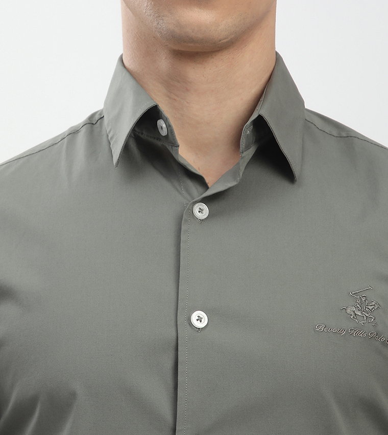 Logo Embroidered Long Sleeves Shirt