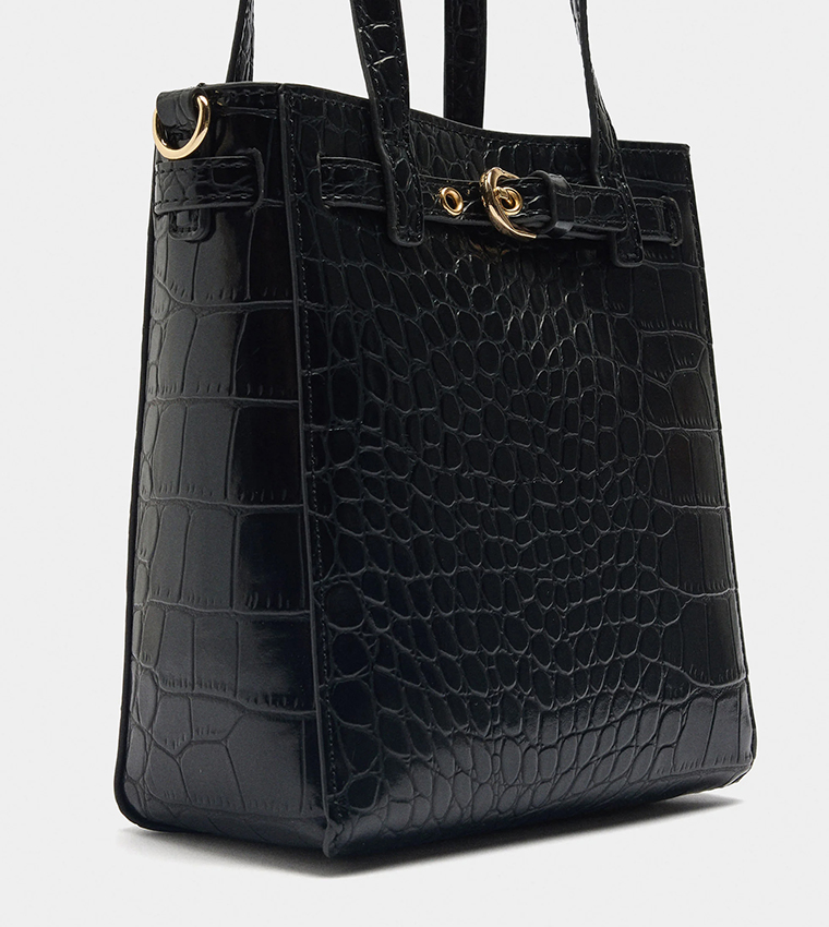 Croc Textured Handheld Bag