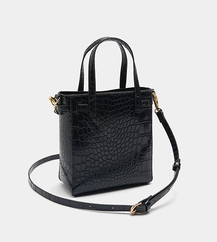 Croc Textured Handheld Bag