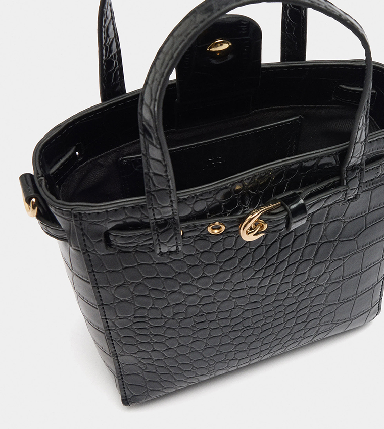 Croc Textured Handheld Bag