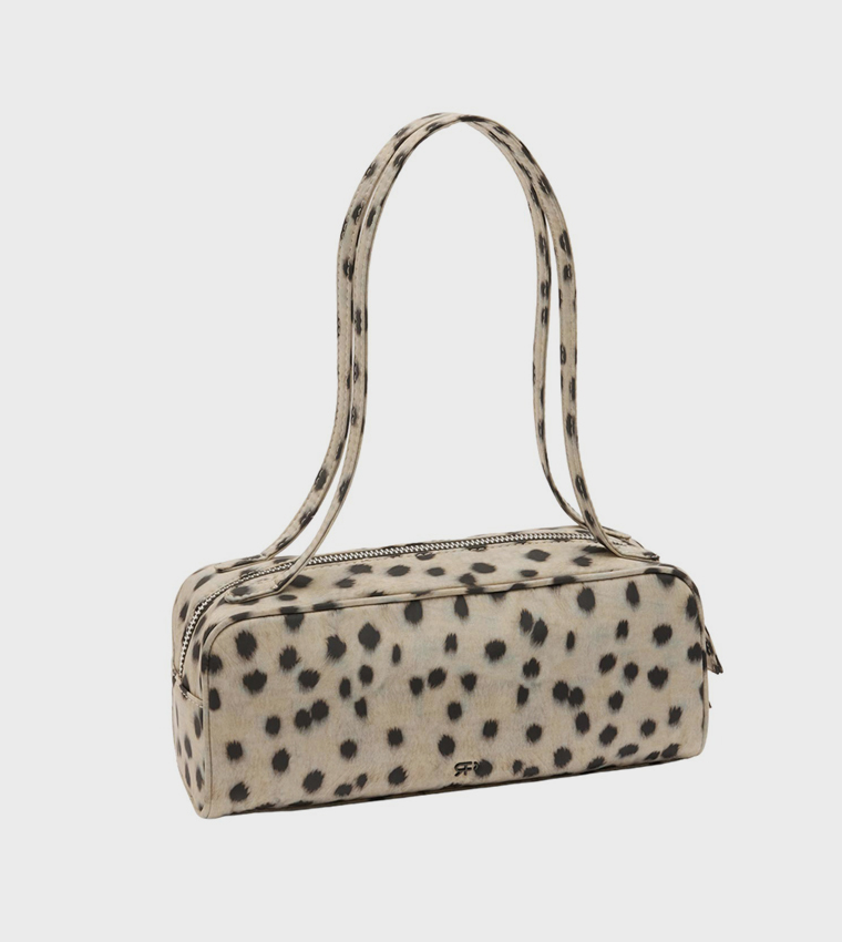 Animal Print Zippered Shoulder Bag
