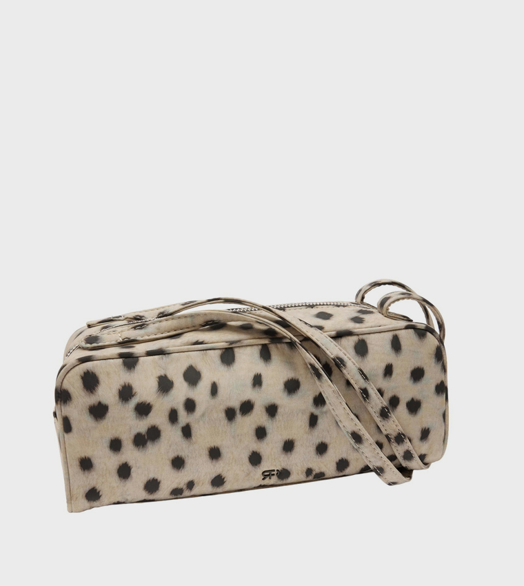 Animal Print Zippered Shoulder Bag