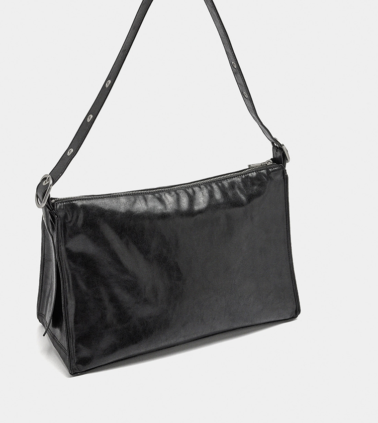 Textured Satchel Bag