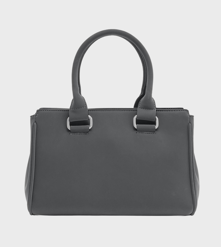 Solid Zippered Tote Bag