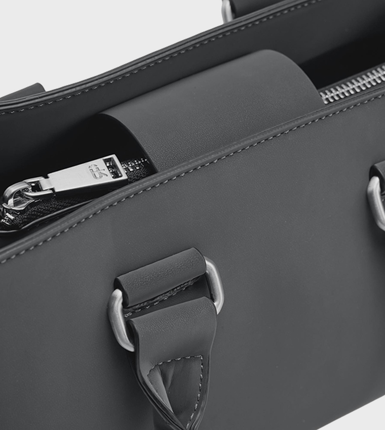 Solid Zippered Tote Bag