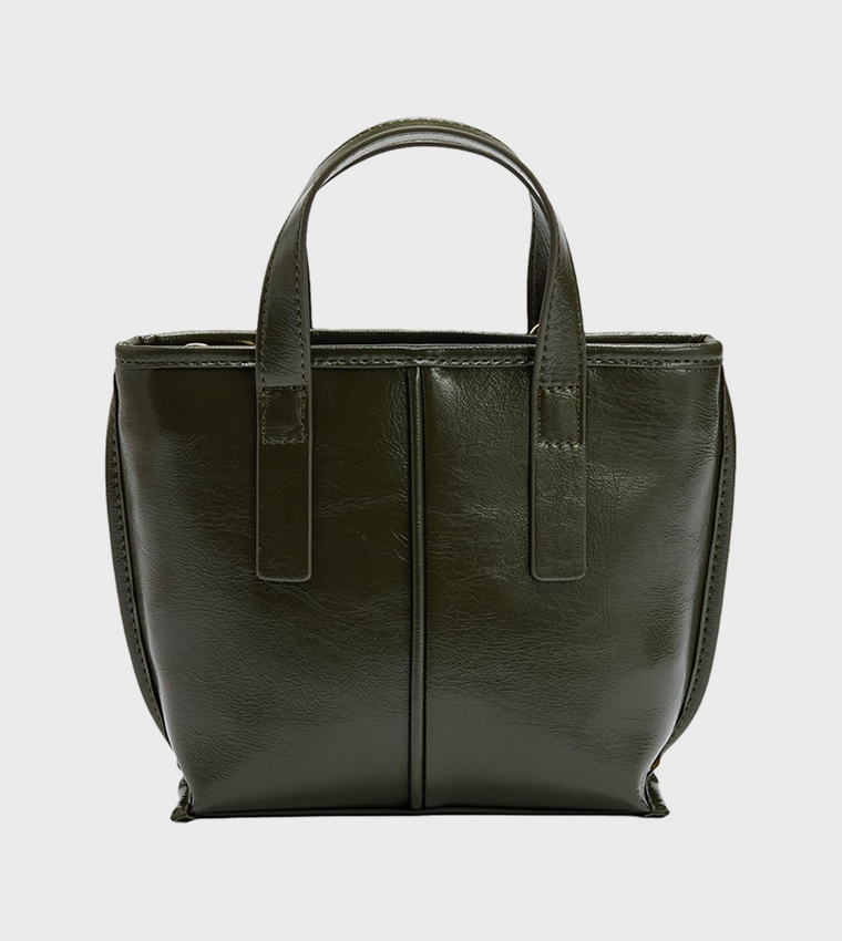Textured Zippered Tote Bag